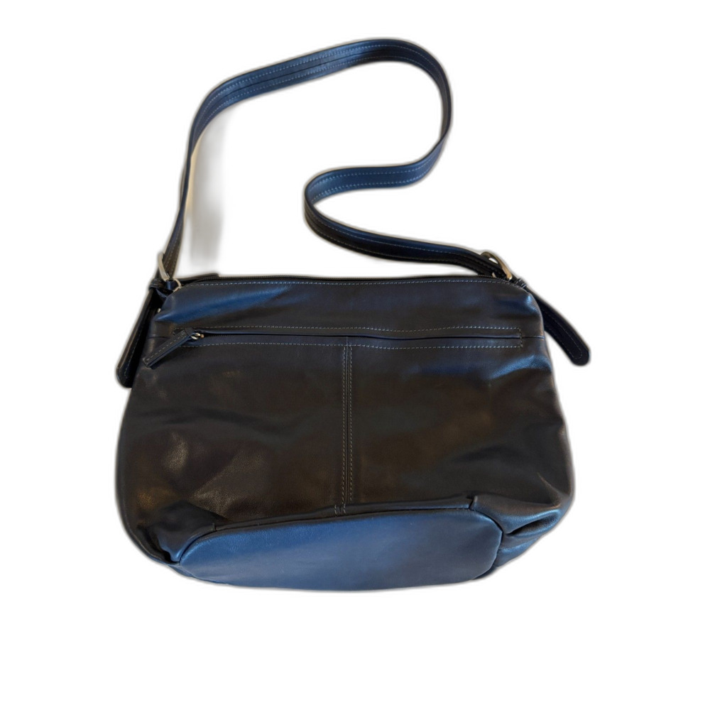 Vintage Tignanello Blue Leather Handbag Shoulder Bag